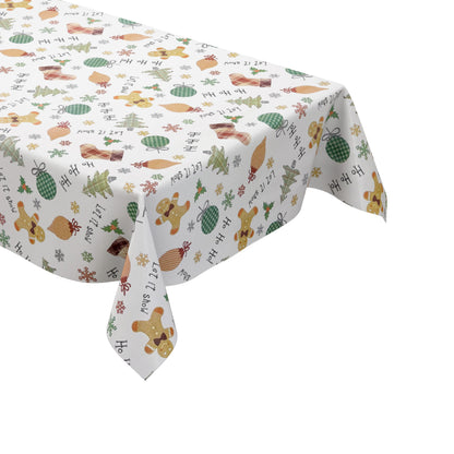 Oilcloth tablecloth C141951 Christmas HoHoHo gingerbread man square round oval