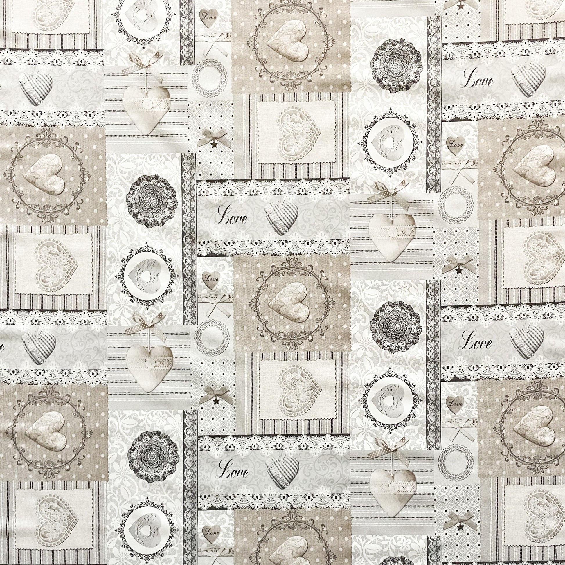 Wachstuch Tischdecke Landhaus beige
