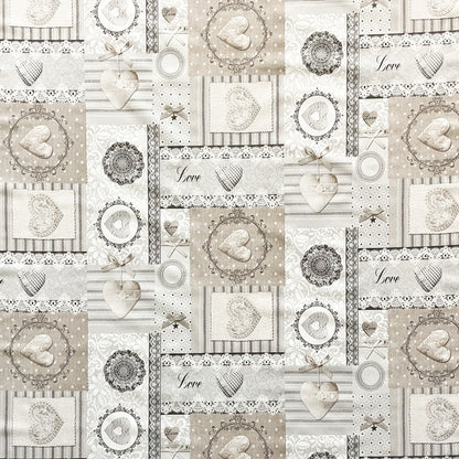 Wachstuch Tischdecke Landhaus beige
