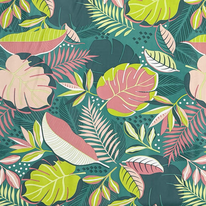 Nappe en toile cirée C142101 verte Monstera jungle feuilles été carré rond ovale