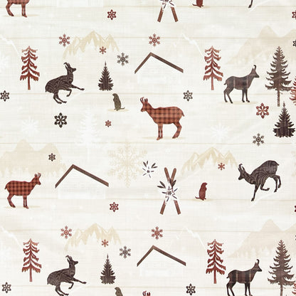 Oilcloth roll Christmas C142151 snowflake winter reindeer roll goods