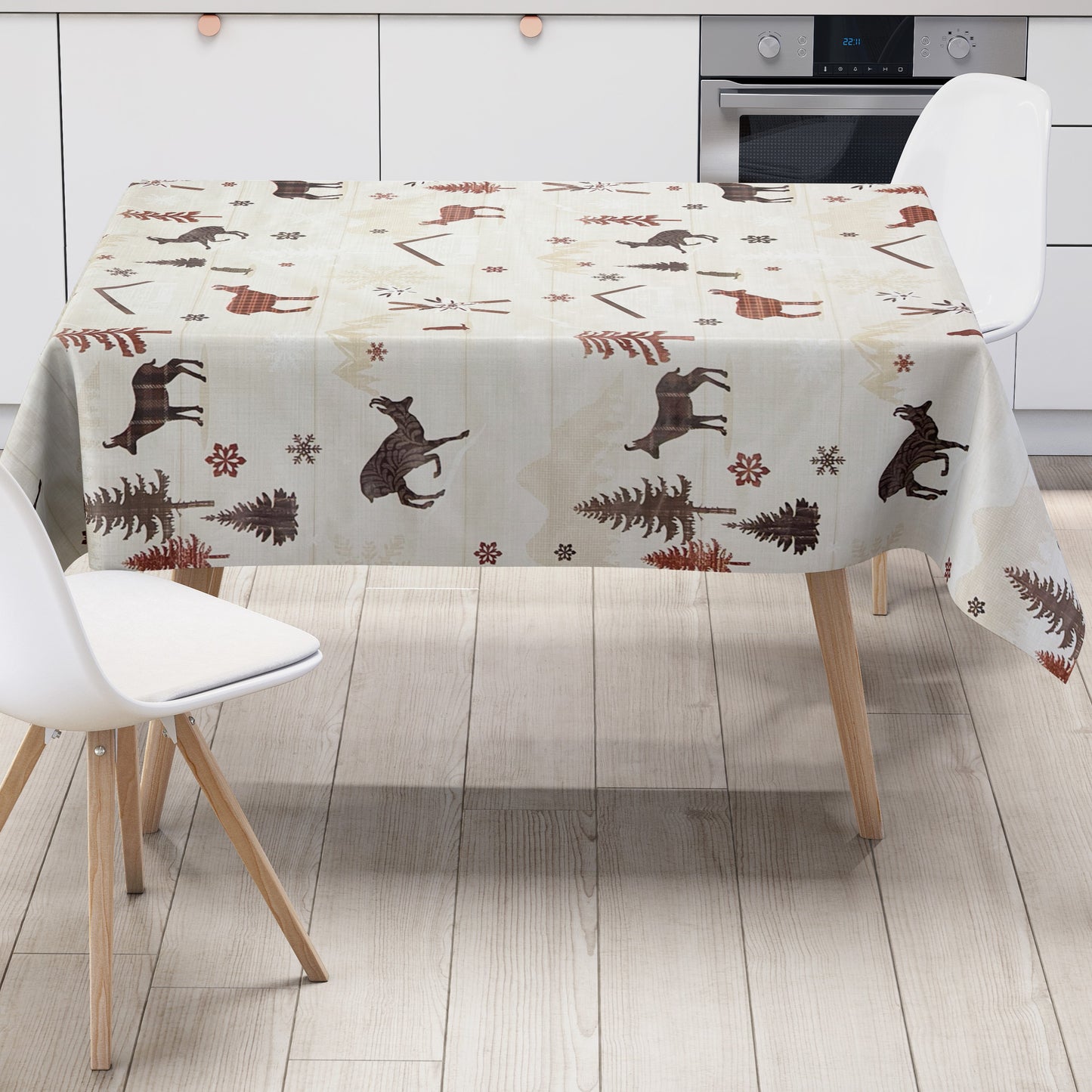 Oilcloth roll Christmas C142151 snowflake winter reindeer roll goods