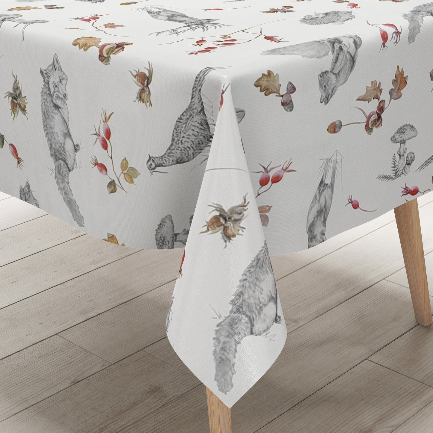 Wachstuch Tischdecke Wildmotiv Herbstmotiv