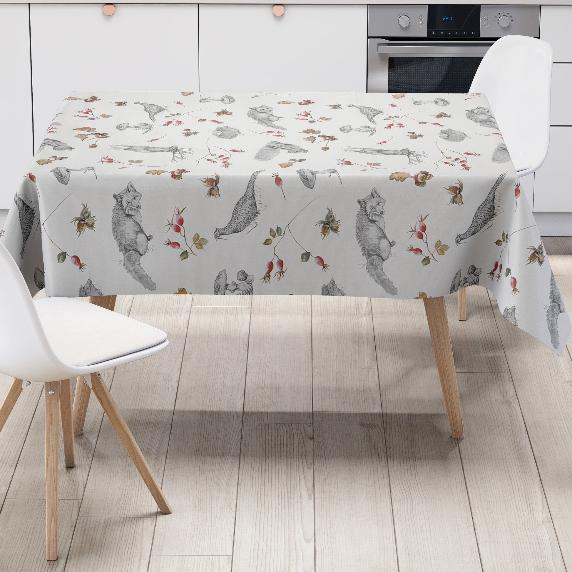 Wachstuch Tischdecke Wildmotiv Herbstmotiv