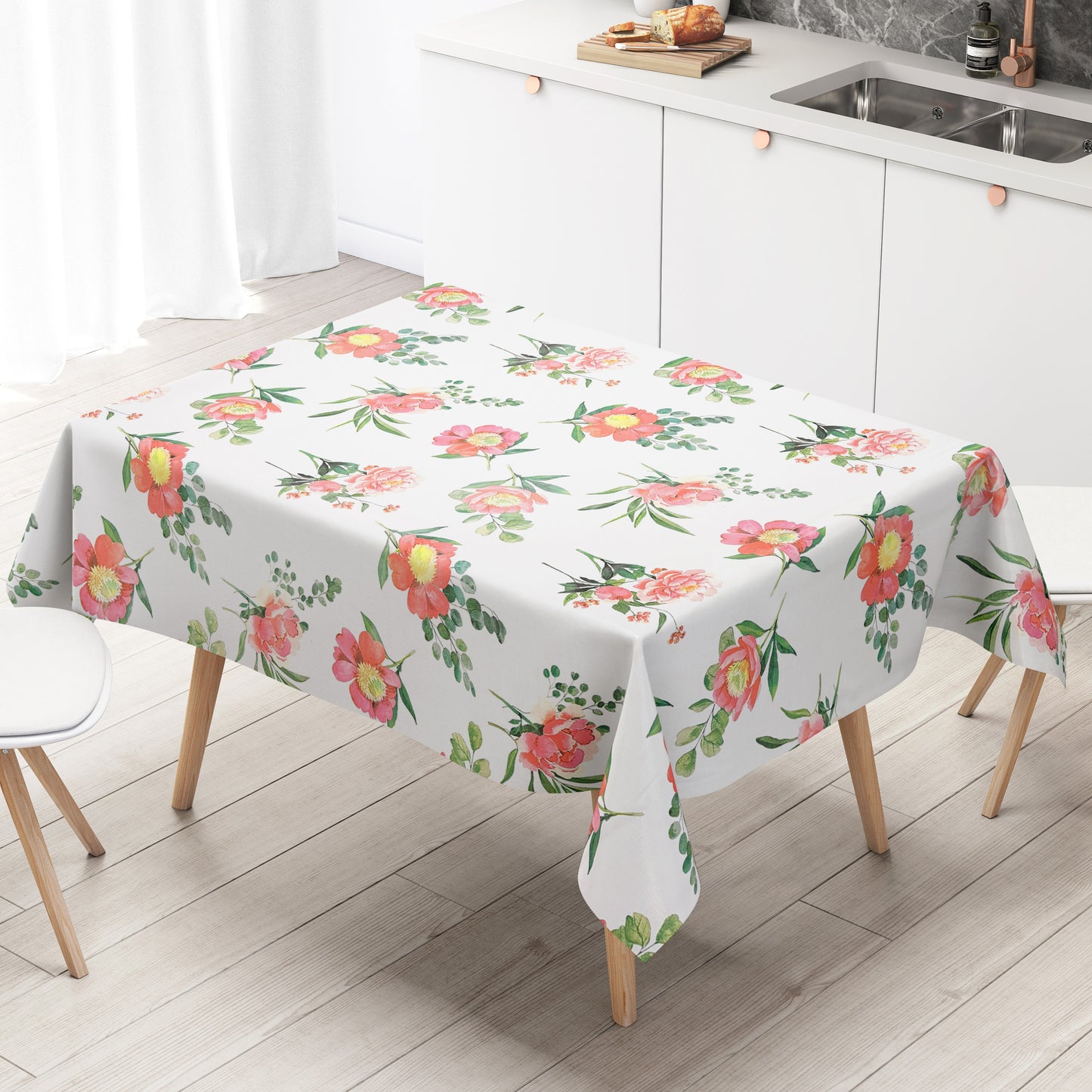 Wachstuch Tischdecke Blumen und öüten Rosen