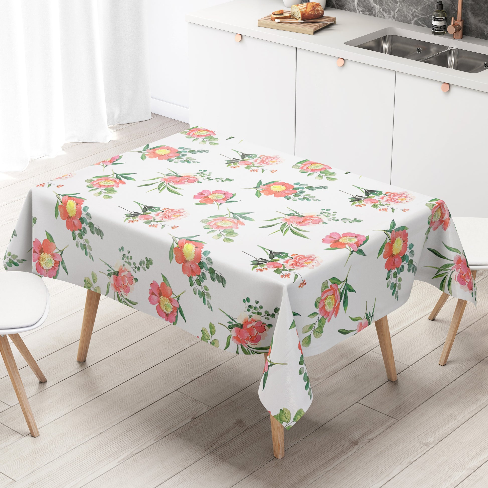 Wachstuch Tischdecke Blumen und öüten Rosen