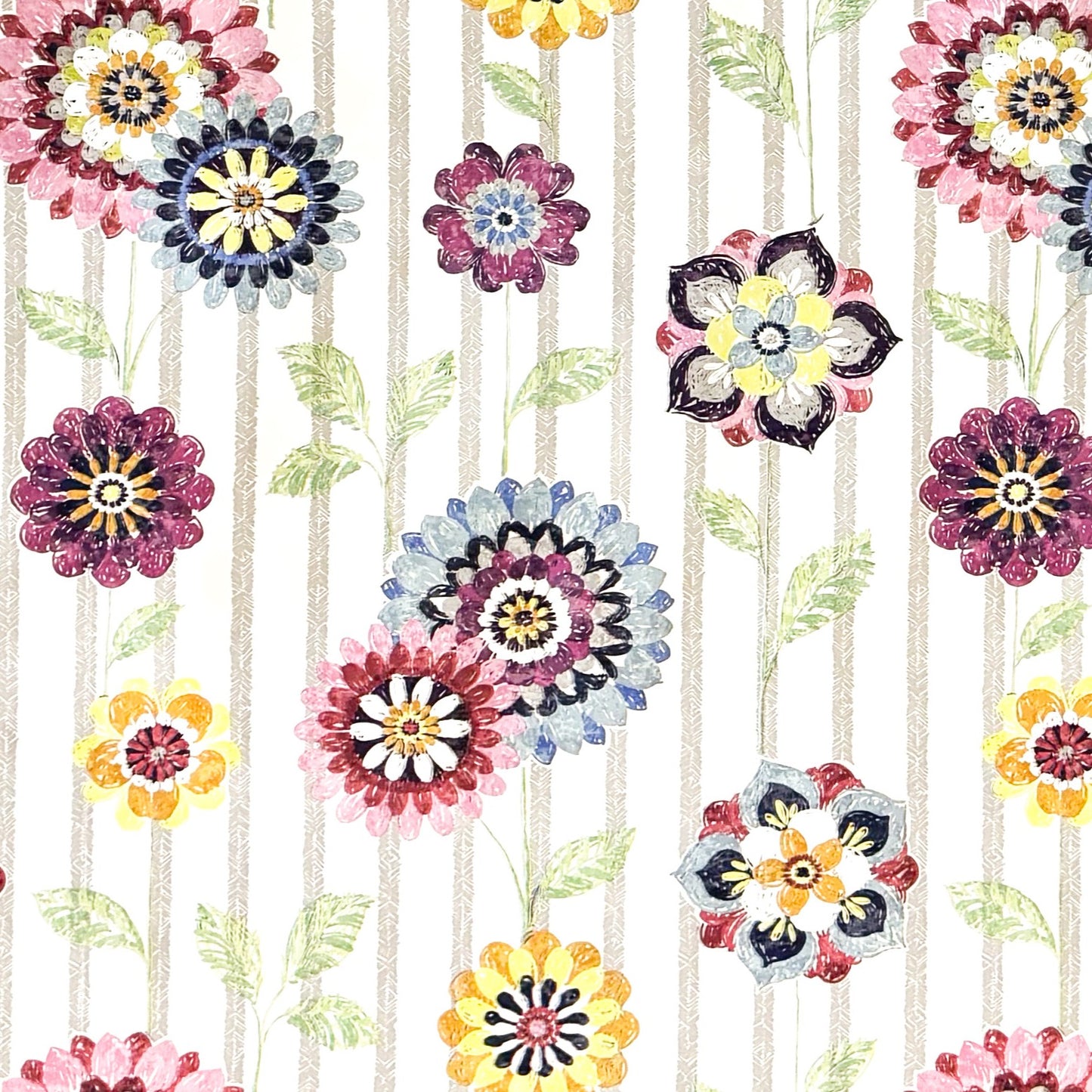 Wachstuch Tischdecke Blumen Blüten Streifen