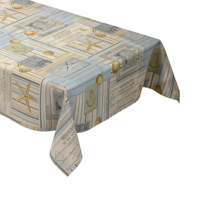 Oilcloth tablecloth C144131 Maritime Sea Shell Starfish Square Round Oval Sold by the Meter