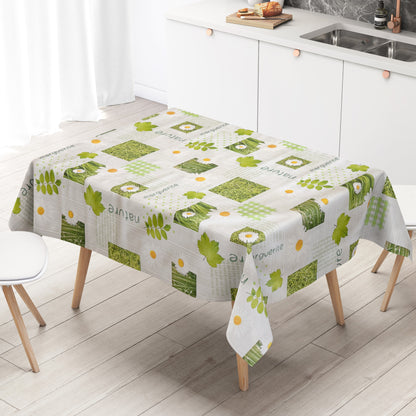 Wachstuch Tischdecke Margeriten auf Holz