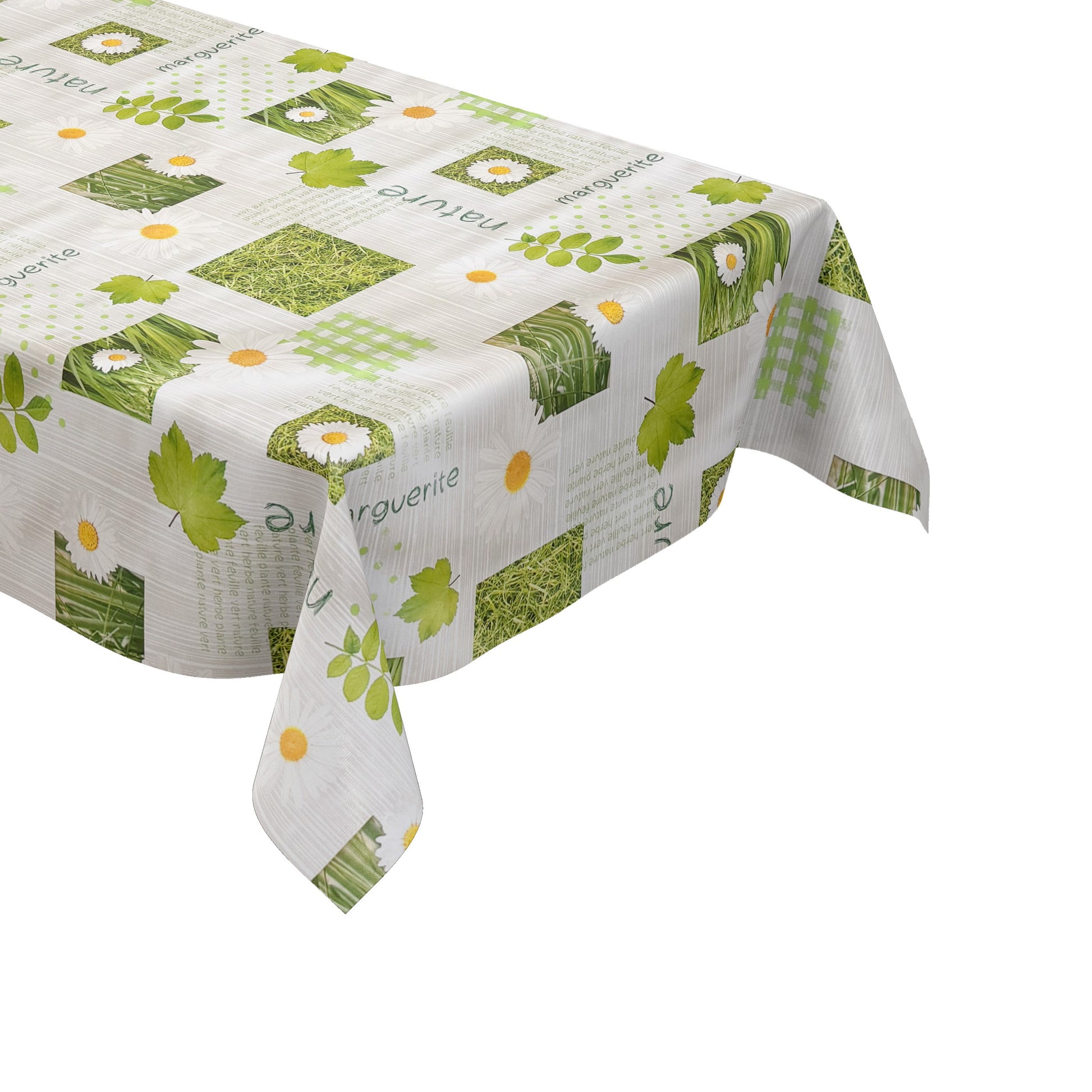 Wachstuch Tischdecke Margeriten auf Holz