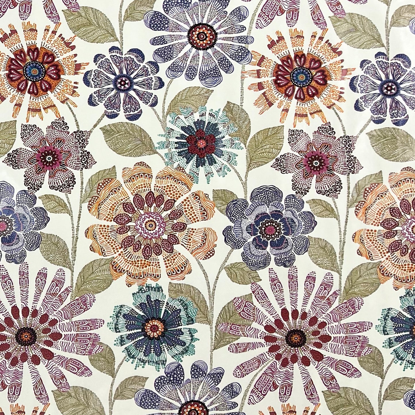 Wachstuch Tischdecke bunte Blumen