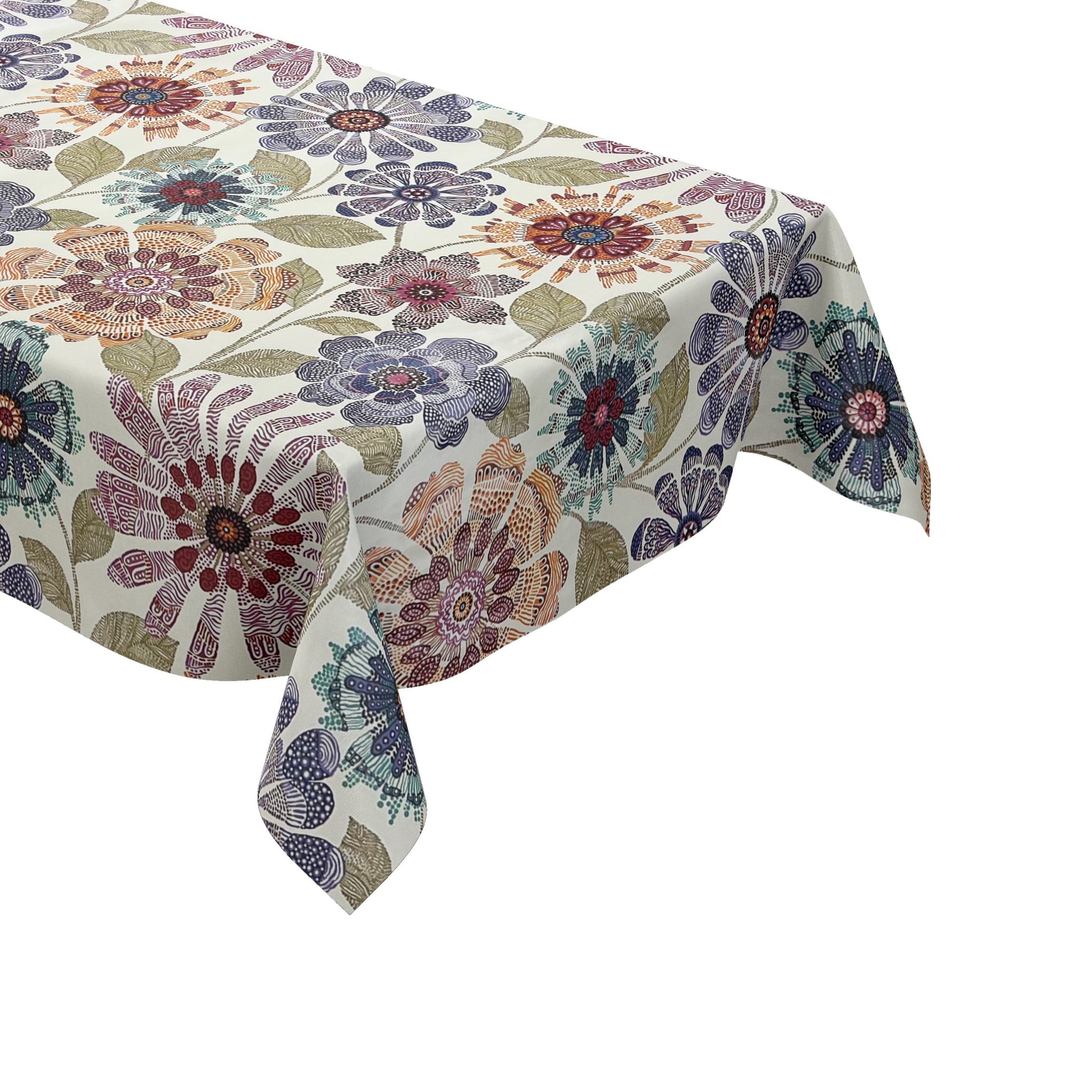 Wachstuch Tischdecke bunte Blumen