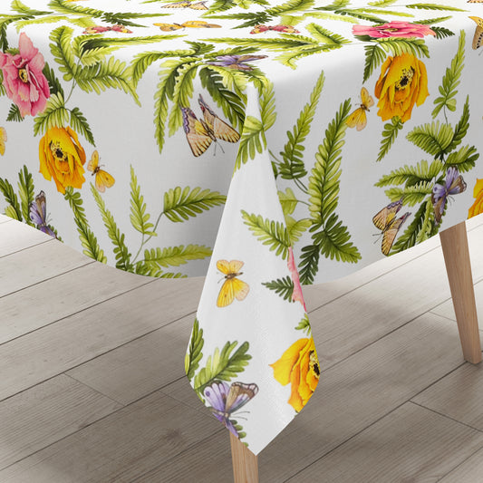 Wachstuch Tischdecke C146031 Dschungel Hibiskus Schmetterlinge eckig rund oval