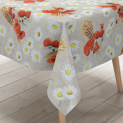 Wachstuch Tischdecke Mohn Getreide