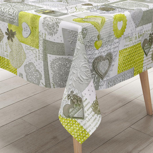 Oilcloth roll sold by the meter C146063 Hearts Love Spring