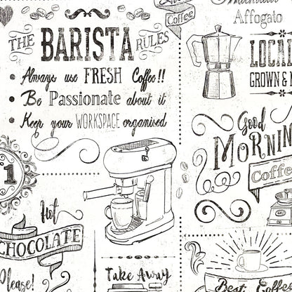 Wachstuch Tischdecke Barista Kaffeemotiv
