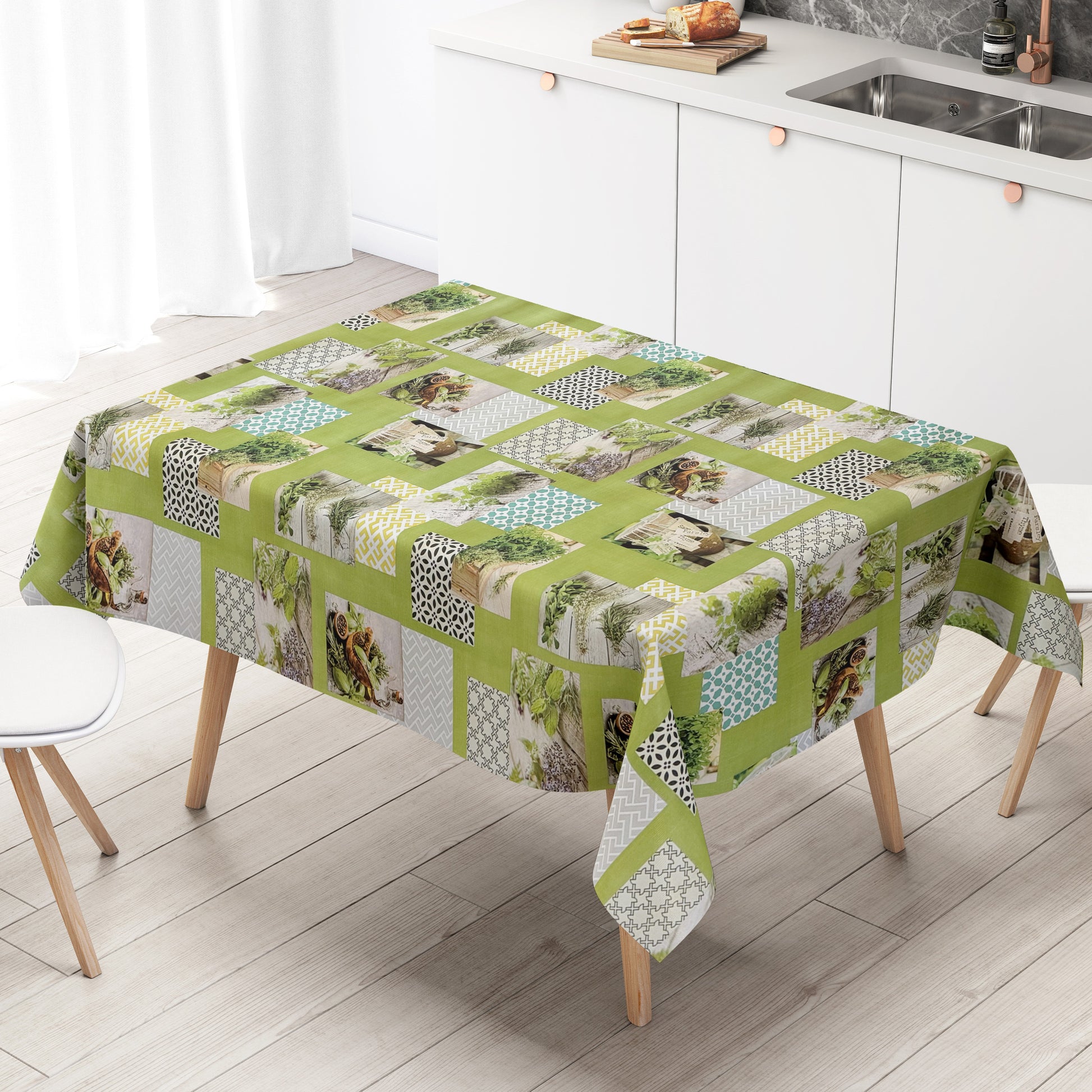 Wachstuch Tischdecke Küchenkräuter