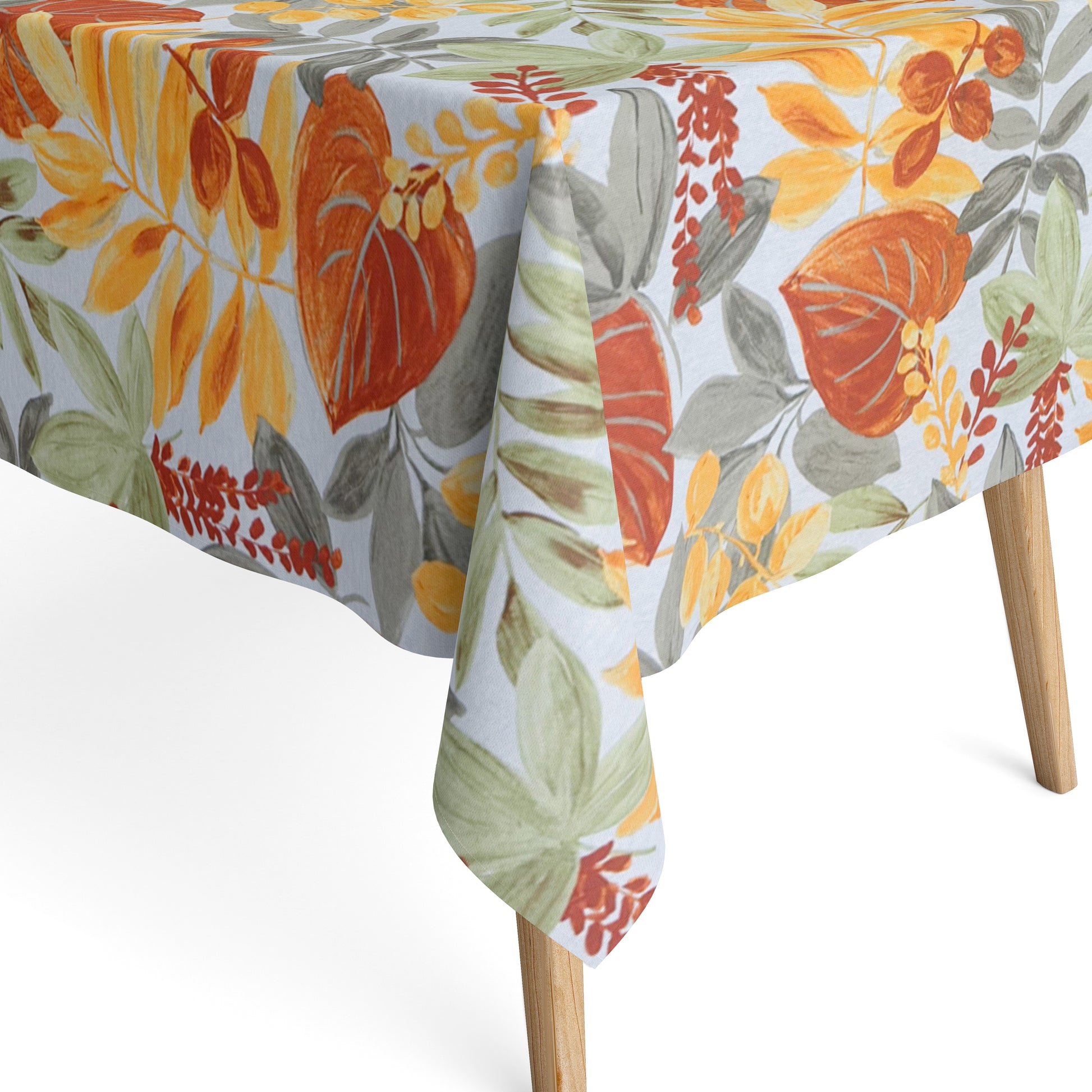 Jacquard Tischdecke Dschungel orange