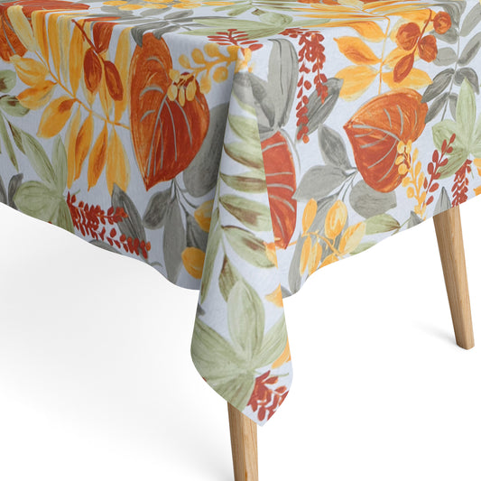 Jacquard Tischdecke Dschungel orange