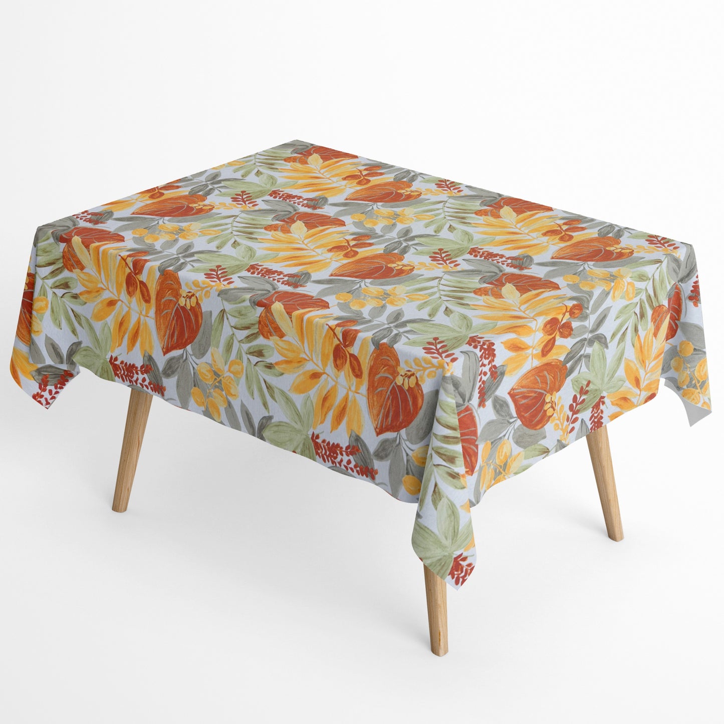 Jacquard Tischdecke Dschungel orange