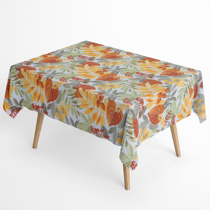 Jacquard Tischdecke Dschungel orange