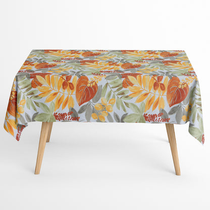 Jacquard Tischdecke Dschungel orange
