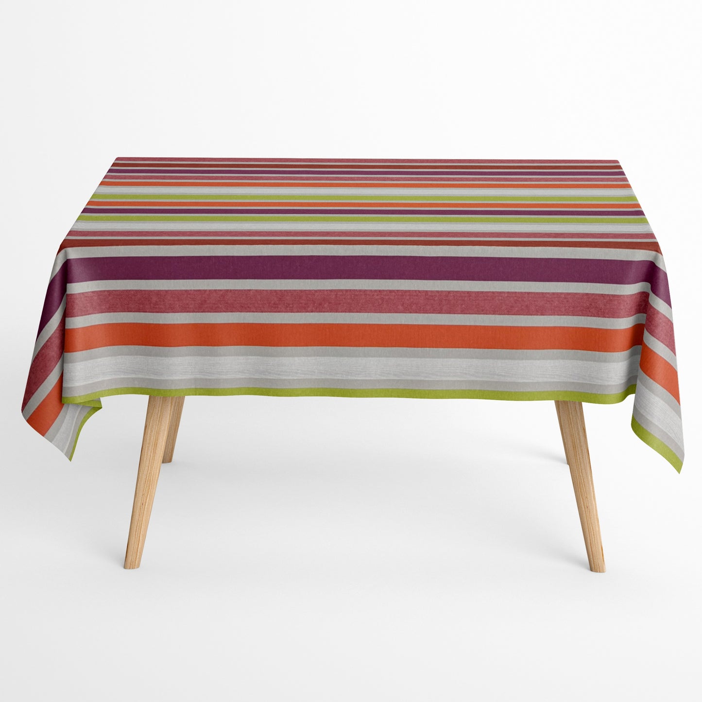 Jacquard Tischdecke beschichtete Baumwolle 160 cm Breite CARAVAGIO MULTI bunte Streifen eckig rund oval