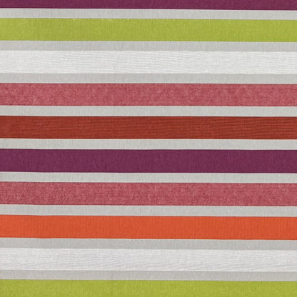 Nappe jacquard en coton enduit antitache CARAVAGIO MULTI rayures colorées carrée ronde ovale 