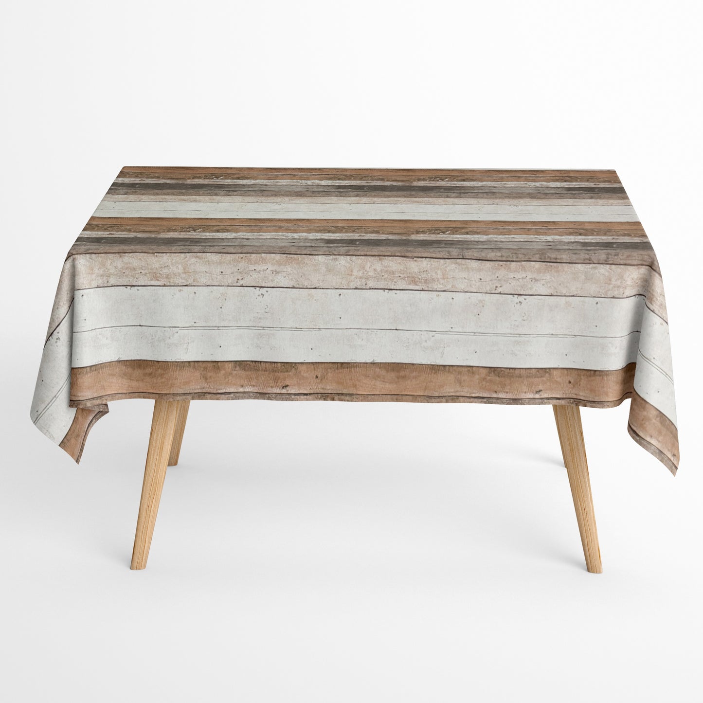 Jacquard tablecloth made of coated cotton with stain protection CIPRES wood wooden planks Alm square round oval 