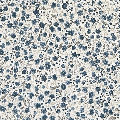 Jacquard Tischdecke blaue Streublumen