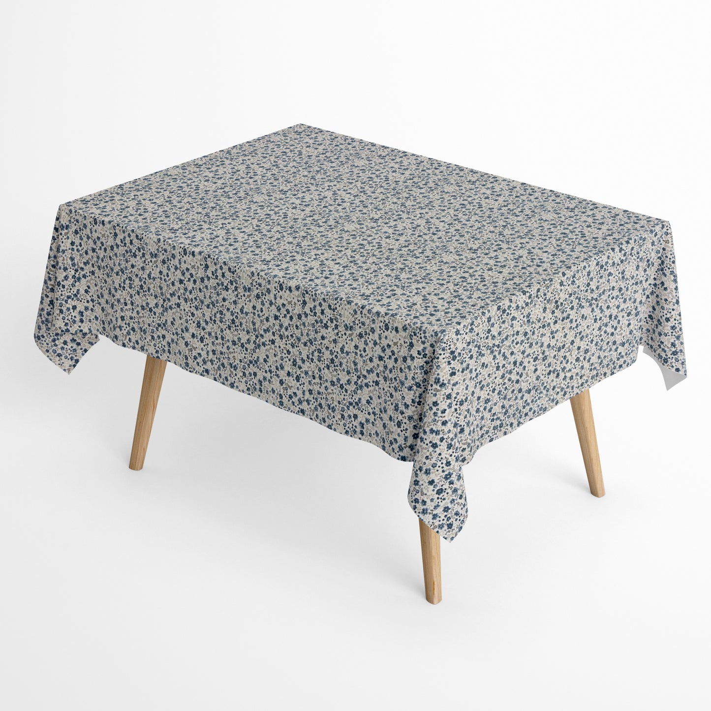 Jacquard Tischdecke blaue Streublumen