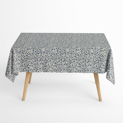 Jacquard Tischdecke blaue Streublumen