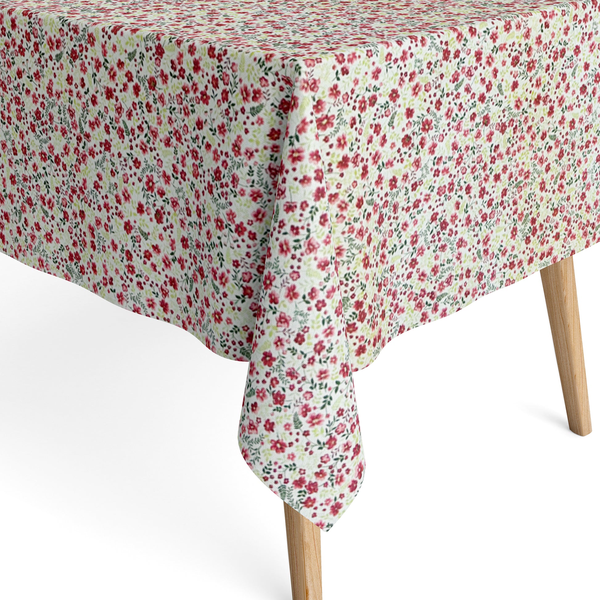 Jacquard Tischdecke Streublumen rot