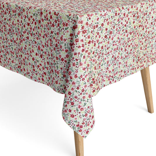 Jacquard Tischdecke Streublumen rot