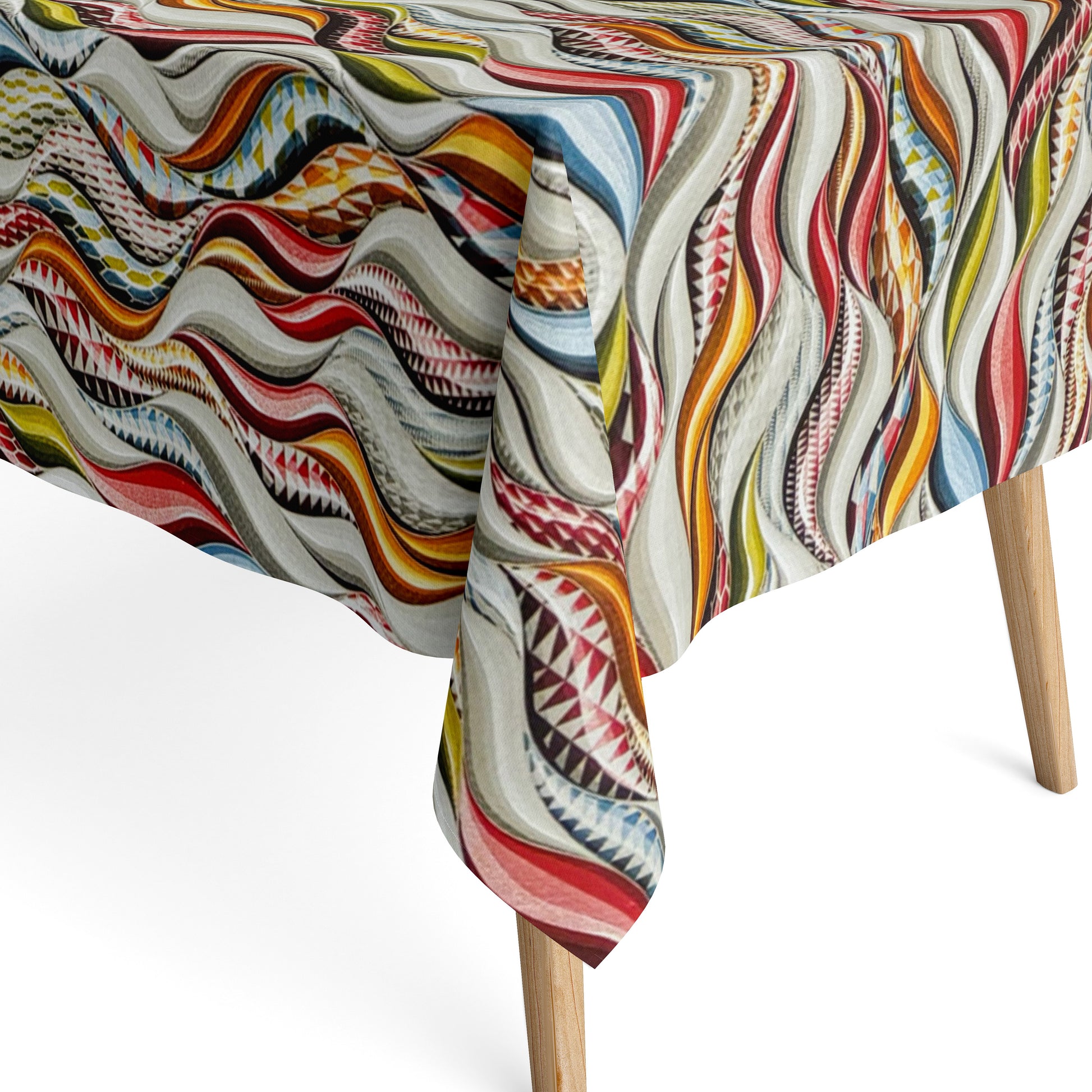 Beschichtete Baumwolle Tischdecke bunte Wellen