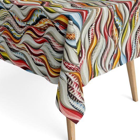 Beschichtete Baumwolle Tischdecke bunte Wellen