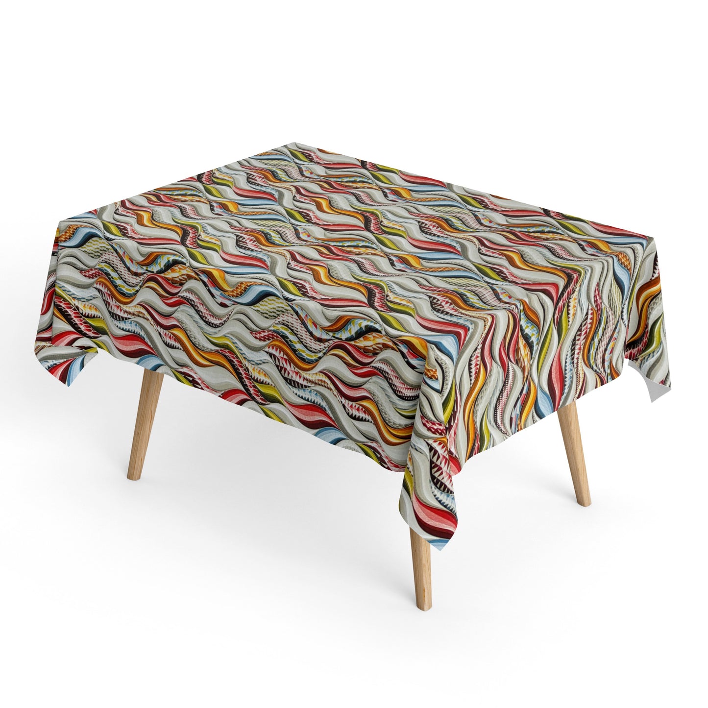 Beschichtete Baumwolle Tischdecke bunte Wellen