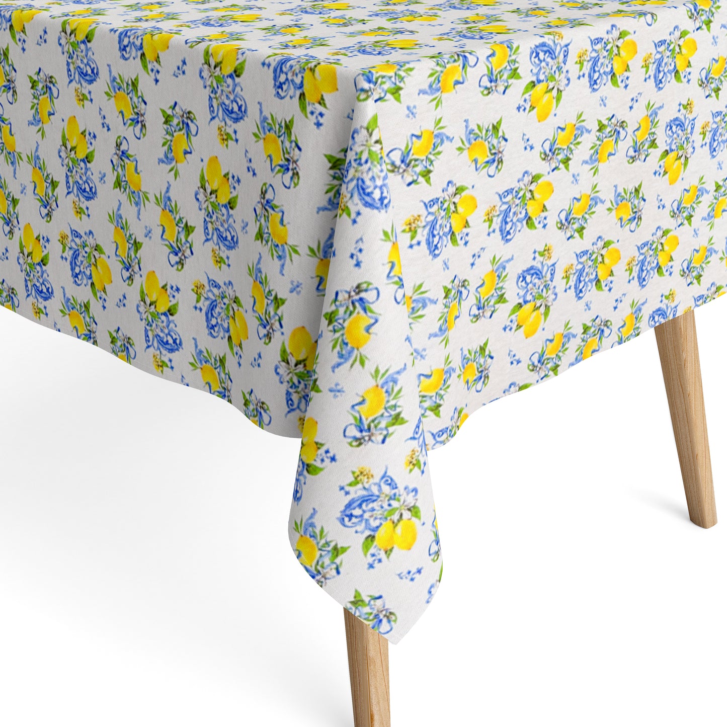 Jacquard Tischdecke mediterran Zitronen