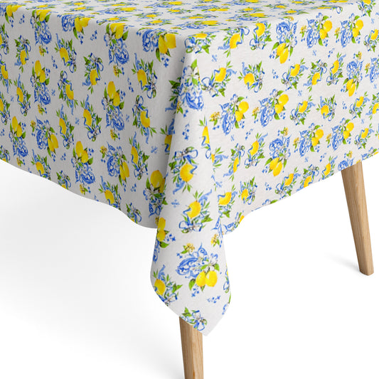 Jacquard Tischdecke mediterran Zitronen