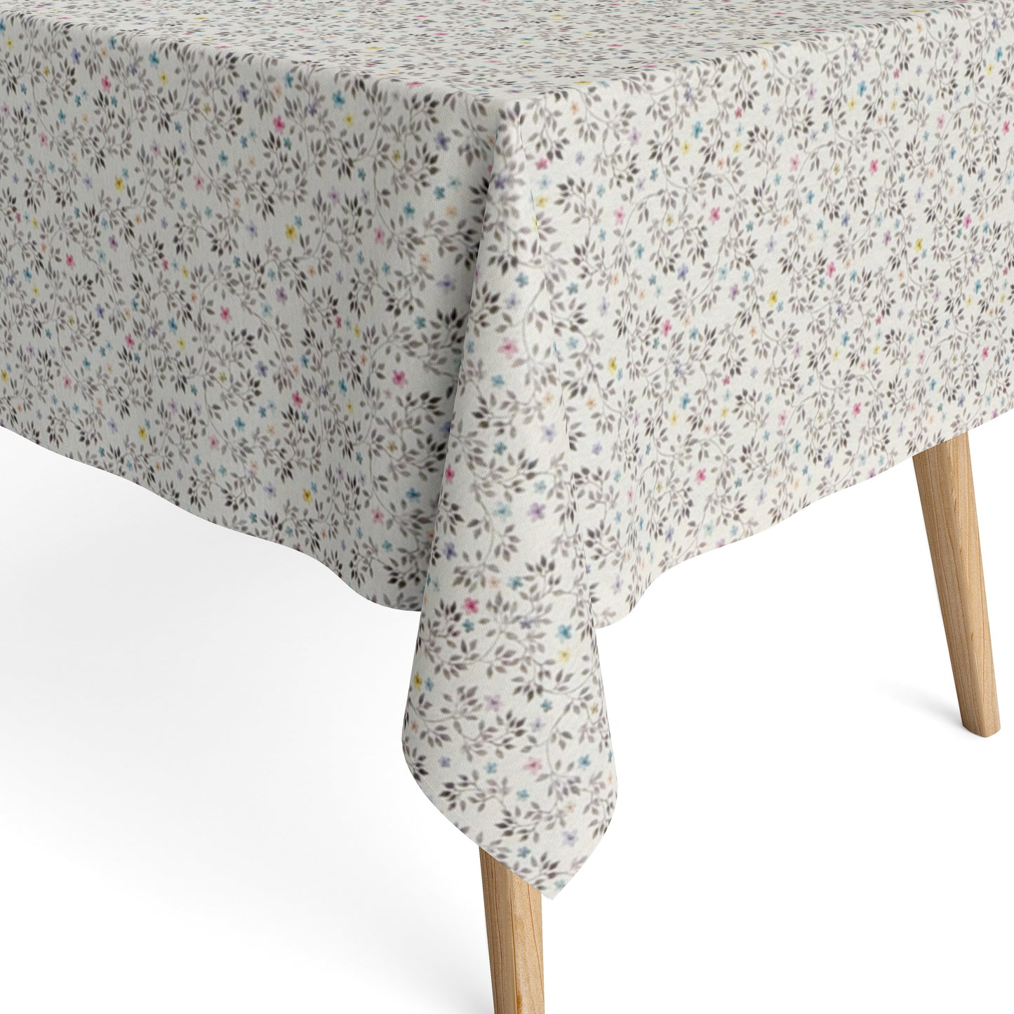 Nappe jacquard en coton enduit antitache DG123 vrilles florales carrée ronde ovale