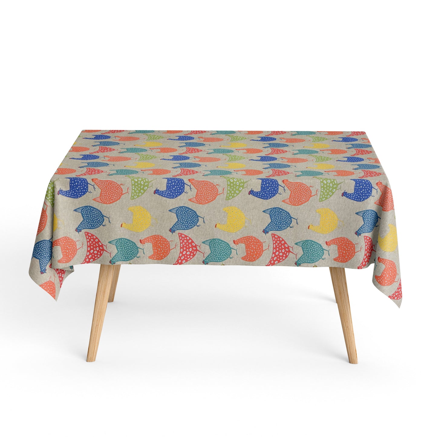 Baumwoll Tischdecke bunte Hühner