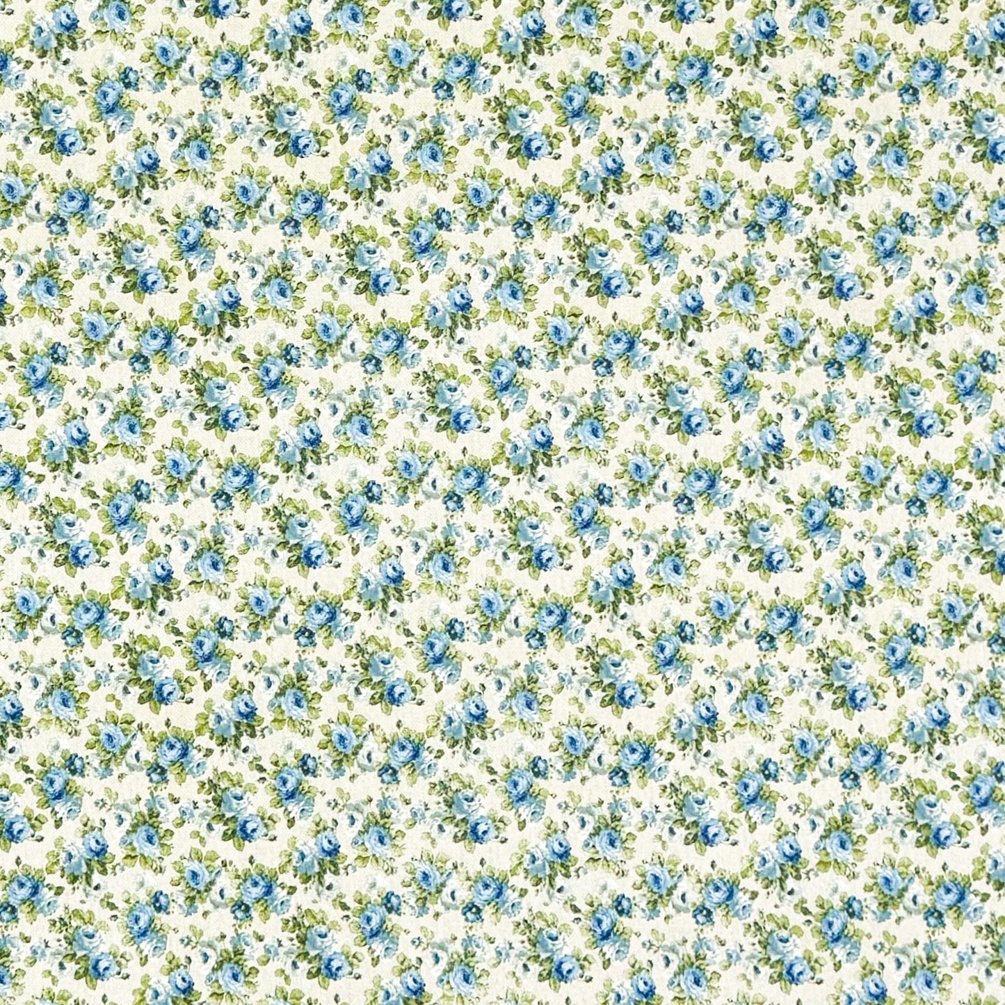 Baumwoll Tischdecke blaue Rosen