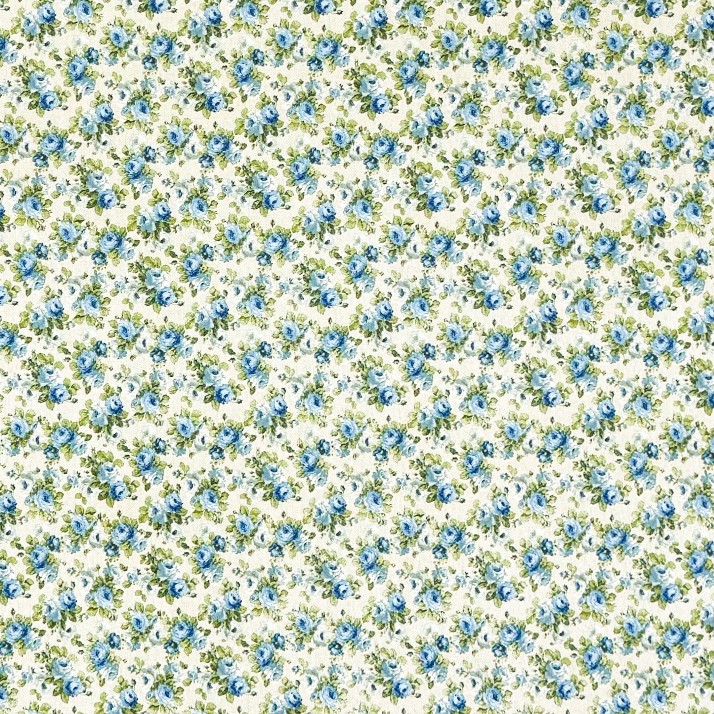 Baumwoll Tischdecke blaue Rosen