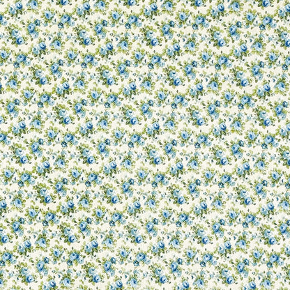 Baumwoll Tischdecke blaue Rosen