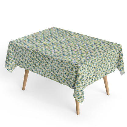 Baumwoll Tischdecke blaue Rosen