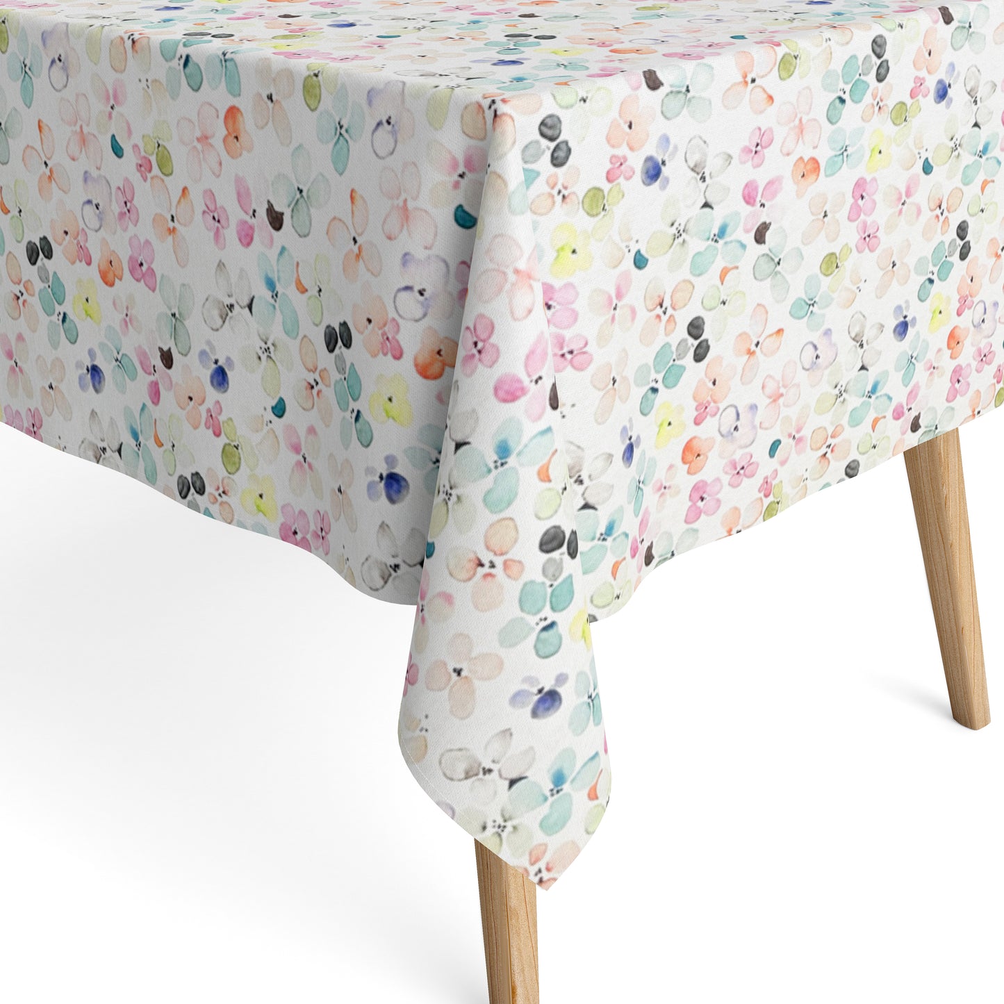 Jacquard Tischdecke aus beschichteter Baumwolle mit Fleckenschutz DP142 pastellfarbene Blüten eckig rund oval