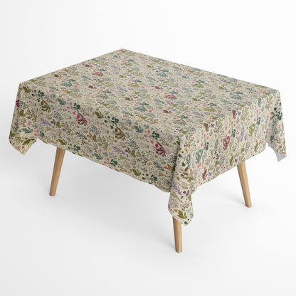 Baumwoll Tischdecke Gräser Wiesenblumen