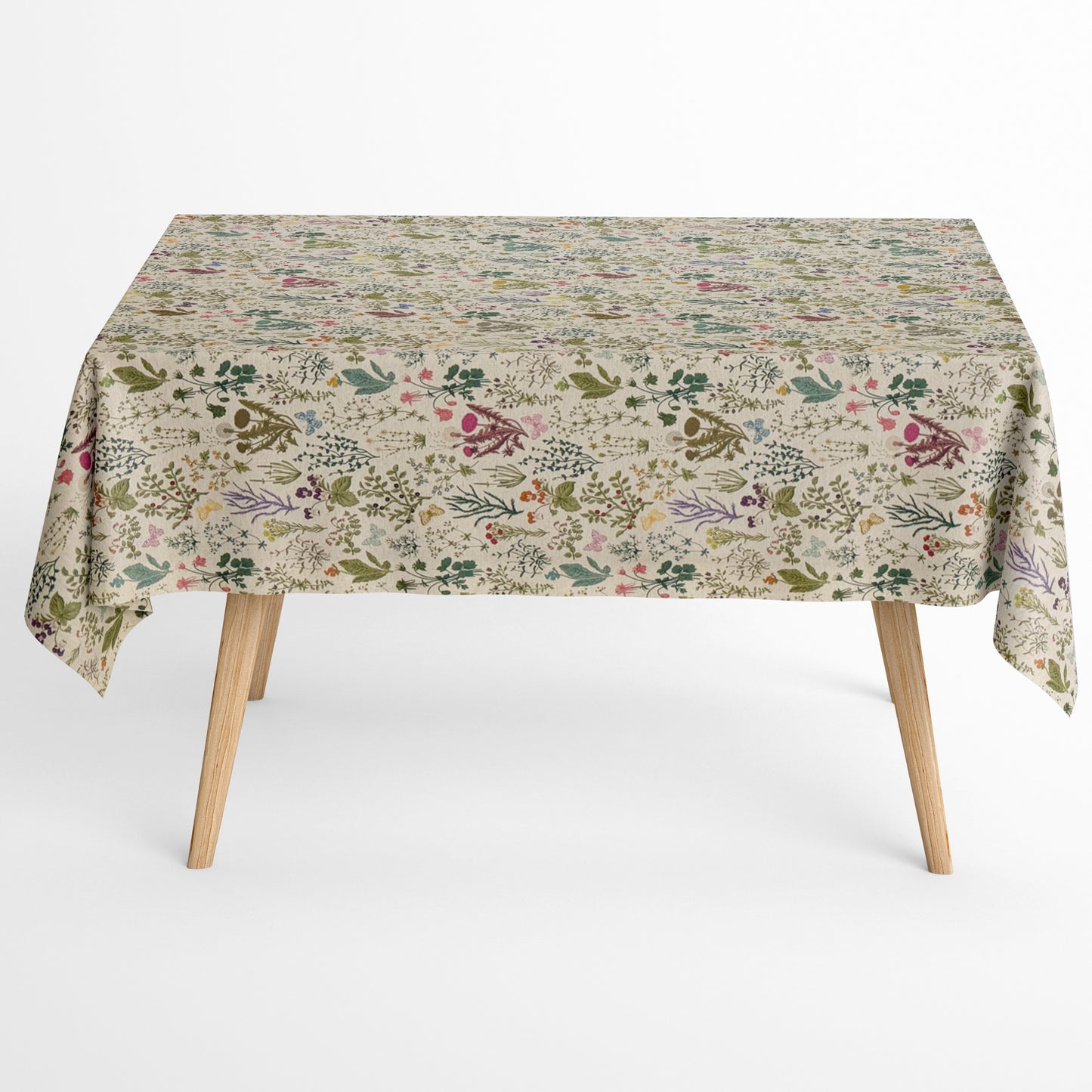 Baumwoll Tischdecke Gräser Wiesenblumen