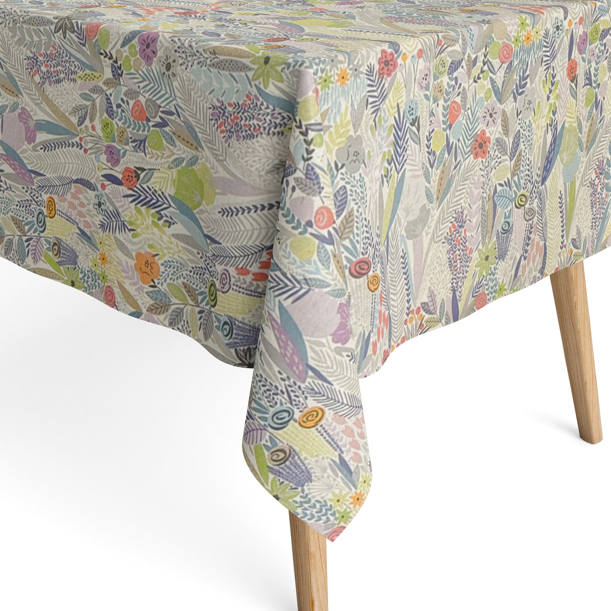 Baumwoll Tischdecke bunte Blumenwiese
