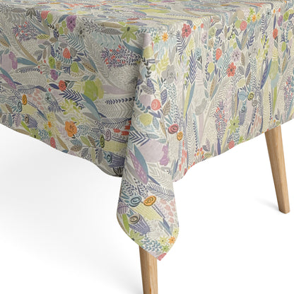 Baumwoll Tischdecke bunte Blumenwiese